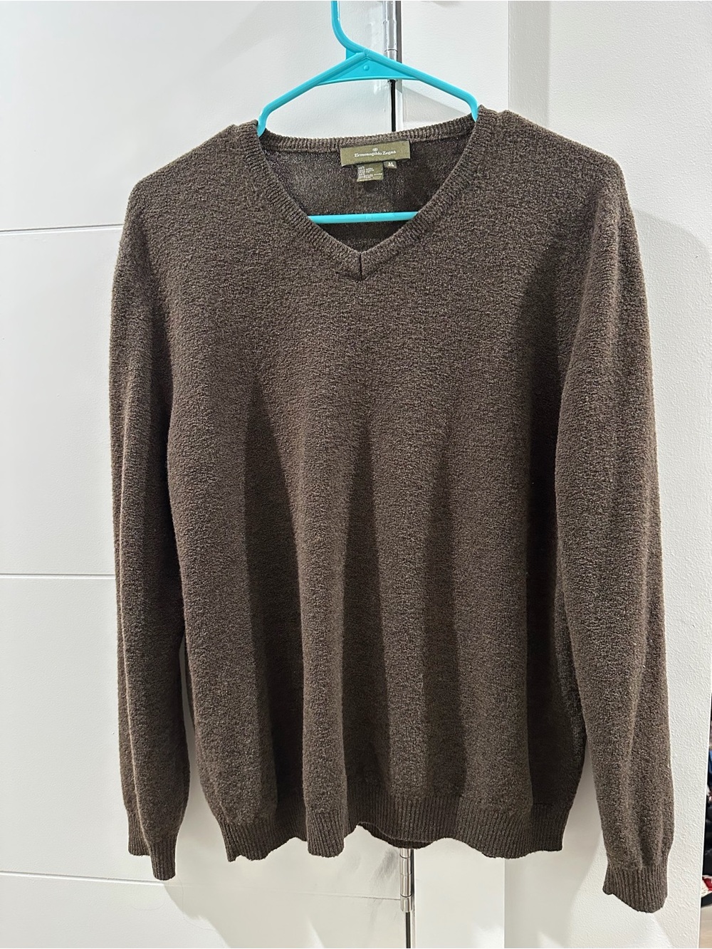 Ermenegildo Zegna Men's Brown V-Neck Sweater